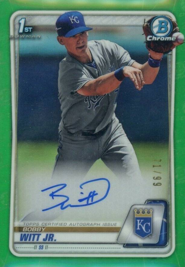 2020  Bowman Chrome Prospect Autographs Bobby Witt Jr. #CPABWJ Baseball Card