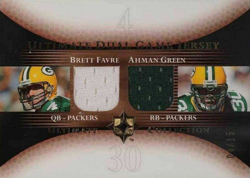 2005 Ultimate Collection Dual Game Jersey Ahman Green/Brett Favre #DJ-FG Football Card