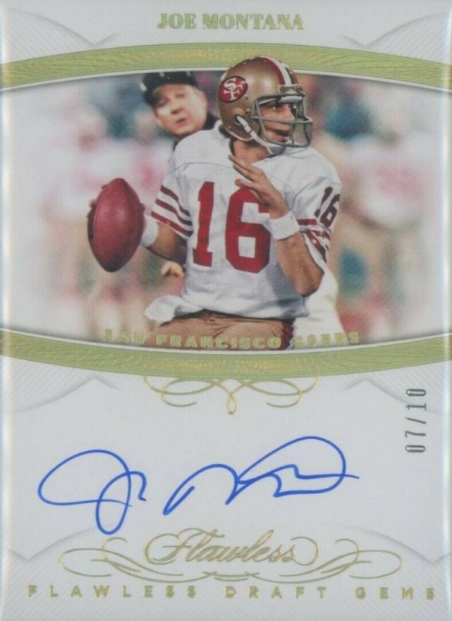 2019 Panini Flawless Draft Gems Autographs Joe Montana #DGJM Football Card