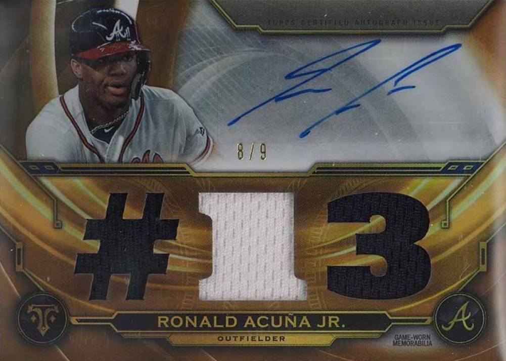 2019 Topps Triple Threads Autograph Relics Ronald Acuna Jr. #RA1 Baseball Card