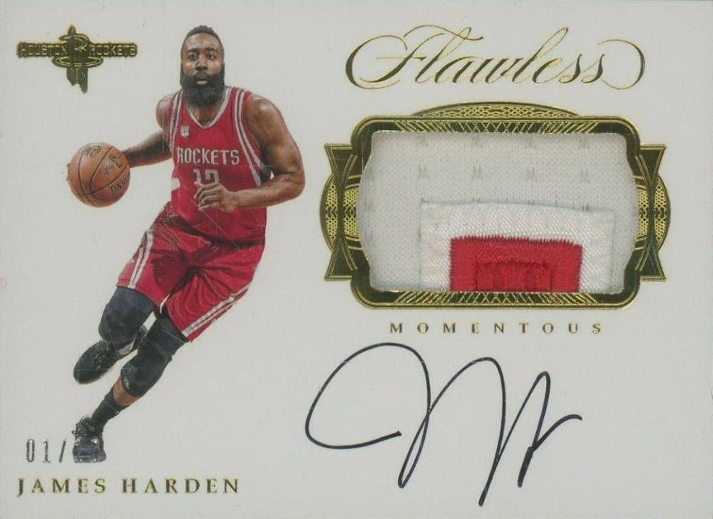 2016 Panini Flawless Momentous Patch Autographs James Harden #M-JHR Basketball Card