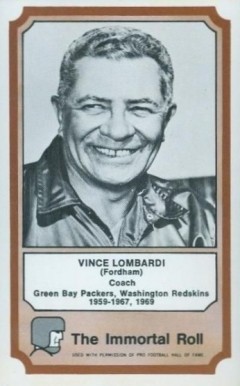 1974 Fleer Hall of Fame Vince Lombardi # Football Card