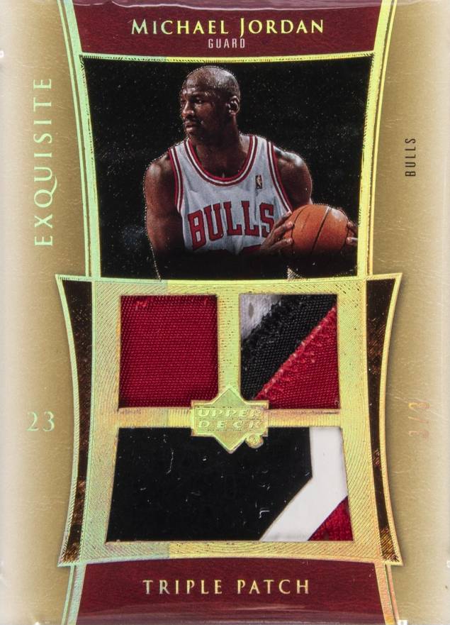 2004 UD Exquisite Collection Triple Patch Michael Jordan #E3PMJ Basketball Card