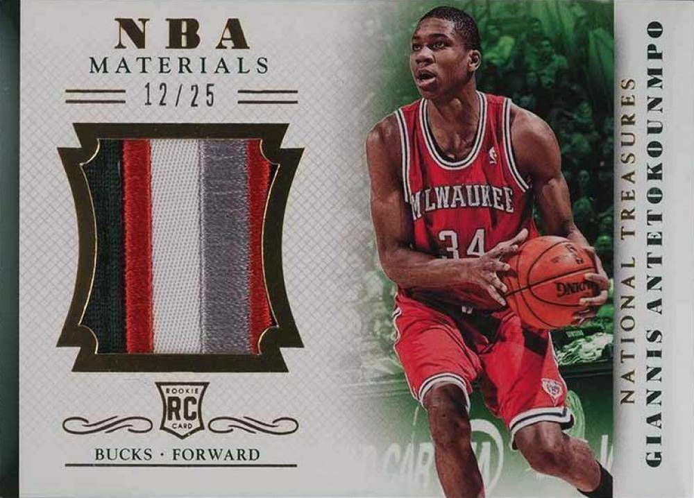 2013 National Treasures NBA Rookie Materials Giannis Antetokounmpo #20 Basketball Card