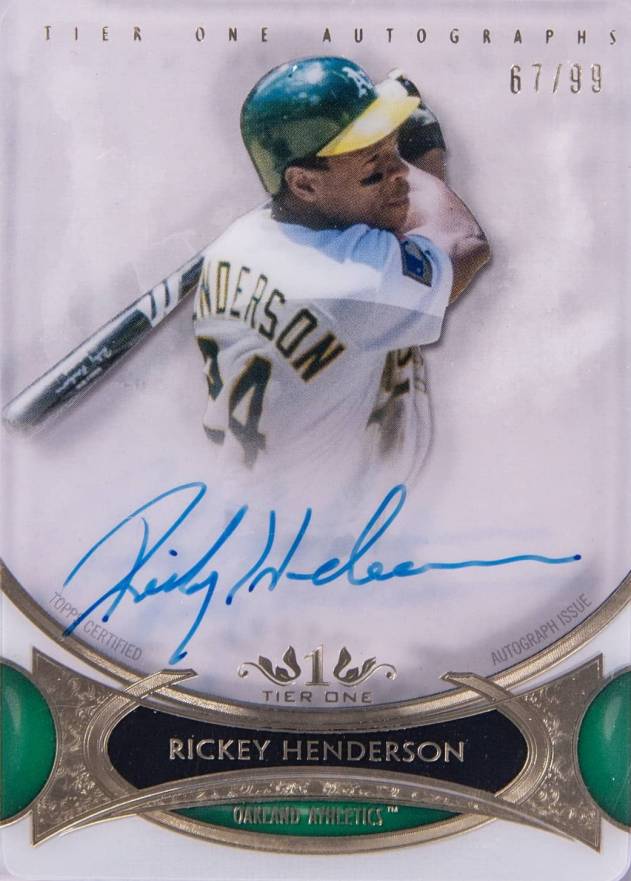 2014 Topps Tier One Autographs Rickey Henderson #RH Baseball Card