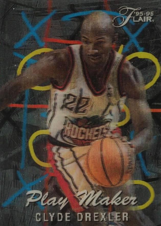 1995 Flair Play Makers Clyde Drexler #1 Basketball Card