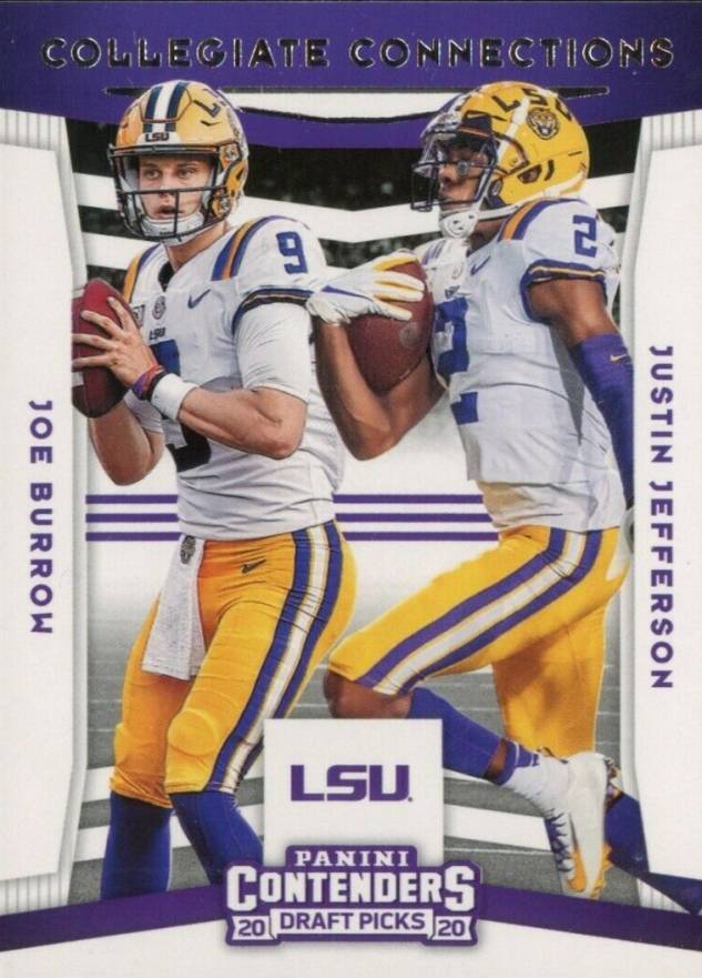 2020 Panini Contenders Draft Picks Collegiate Connections Joe Burrow/Justin Jefferson #5 Football Card