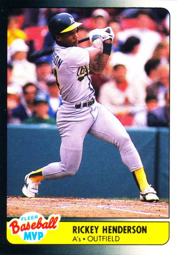 1990 Fleer MVP Rickey Henderson #17 Baseball Card