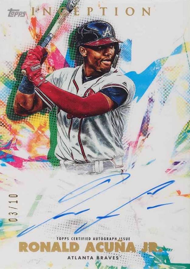 2020 Topps Inception Short Print Autographs Ronald Acuna #RAJ Baseball Card