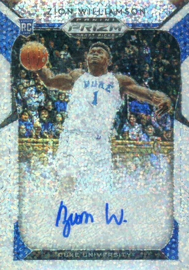 2019 Panini Prizm Draft Picks Autographs Zion Williamson #61 Basketball Card