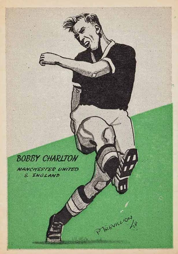 1958 Master Vending Cardmaster Football Tips Bobby Charlton #44 Soccer Card