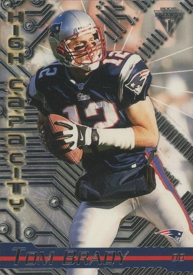 2002 Pacific Private Stock Titanium High Capacity Tom Brady #7 Football Card