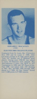 1968 Hall Of Fame Bookmarks Ed MaCauley # Basketball Card