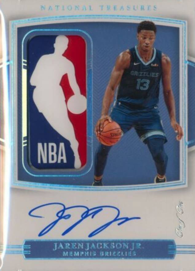 2019 Panini National Treasures Logoman Autographs 1/1 Jaren Jackson Jr. #JJJ Basketball Card