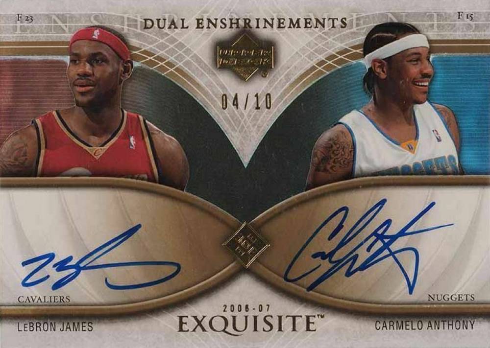 2006  Upper Deck Exquisite Collection Enshrinements Dual James/Anthony #DEXJA Basketball Card