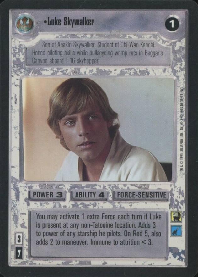 1995 Decipher Star Wars Ccg Premiere Luke Skywalker # Non-Sports Card