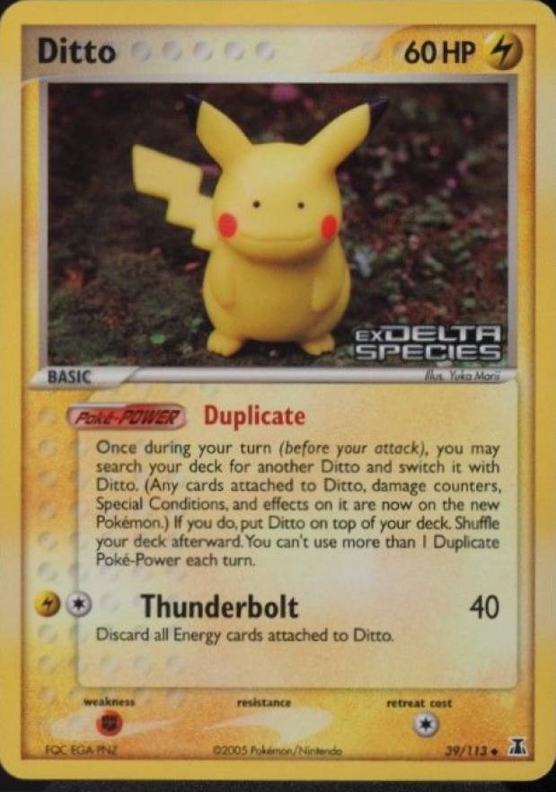 2005 Pokemon EX Delta Species Ditto [Pikachu]-Reverse Foil #39 TCG Card