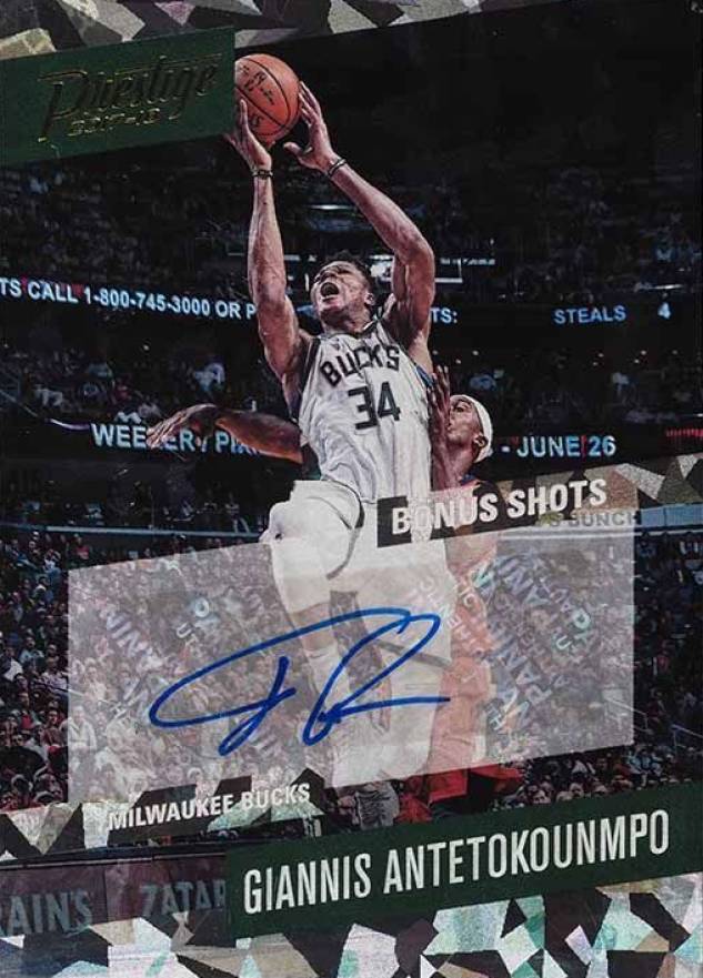 2017 Panini Prestige Bonus Shots Signatures Giannis Antetokounmpo #16 Basketball Card