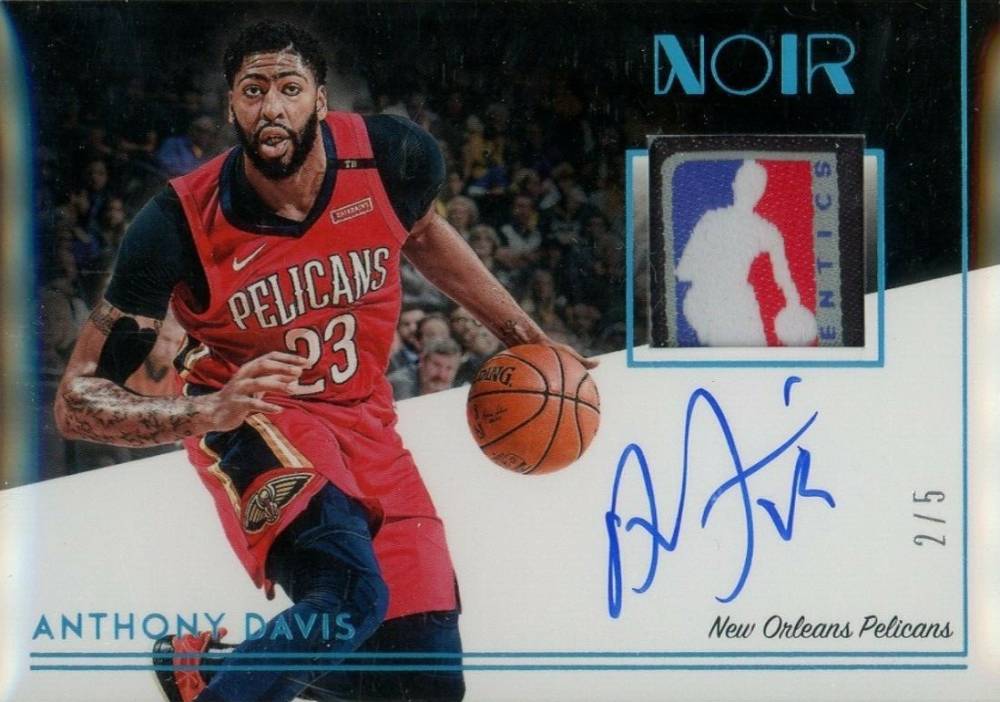 2018 Panini Noir Prime Materials Color Autograph Tags Anthony Davis #ADV Basketball Card