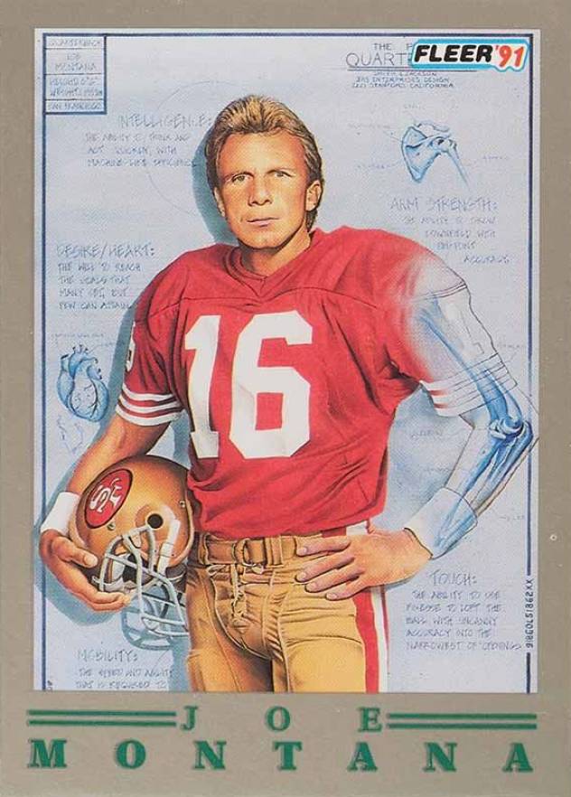 1991 Fleer Pro Vision Joe Montana #1 Football Card