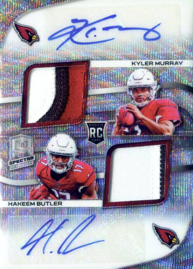 2019 Panini Spectra Rookie Dual Patch Autographs Hakeem Butler/Kyler Murray #1 Football Card