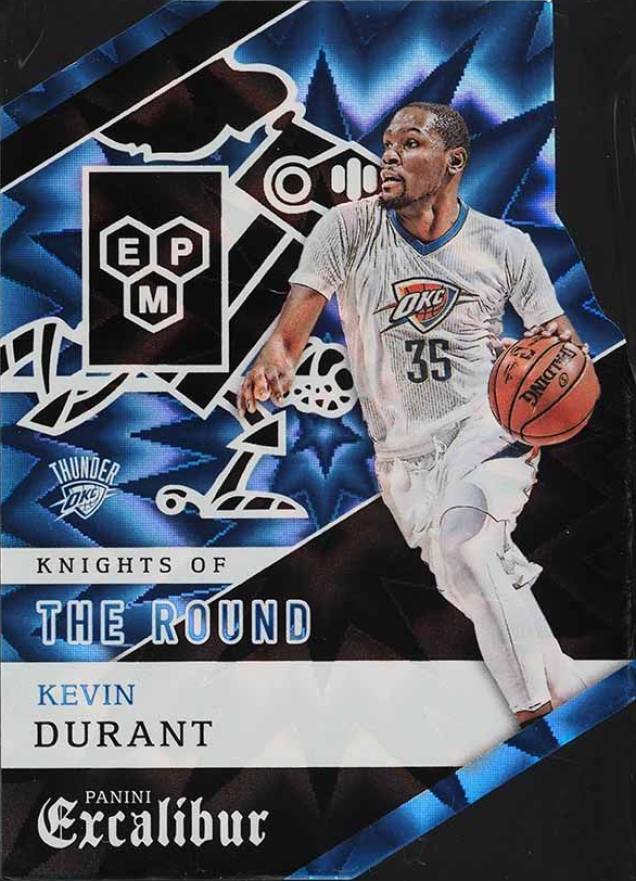 2015 Panini Excalibur Knights of the Round Die-Cuts Kevin Durant #18 Basketball Card