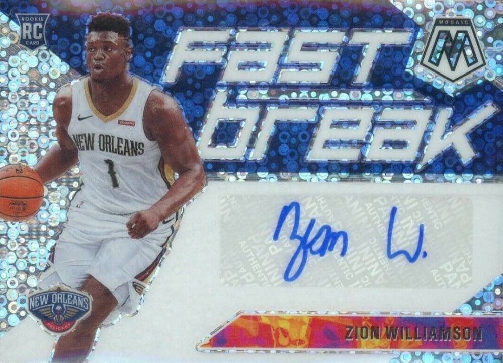 2019 Panini Mosaic Autographs Fast Break Zion Williamson #FBZWL Basketball Card