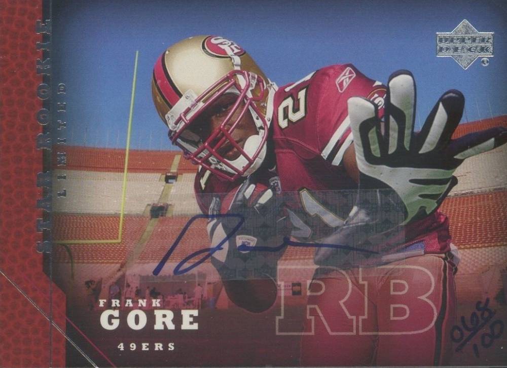 2005 Upper Deck Rookie Debut Buyback Autograph Frank Gore #221 Football Card