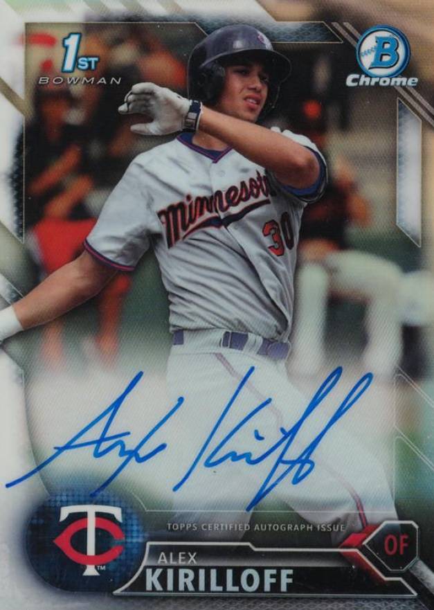 2016 Bowman Draft Chrome Draft Picks Autographs Alex Kirilloff #CDAAK Baseball Card