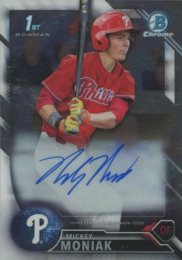 2016 Bowman Draft Chrome Draft Picks Autographs Mickey Moniak #CDAMM Baseball Card