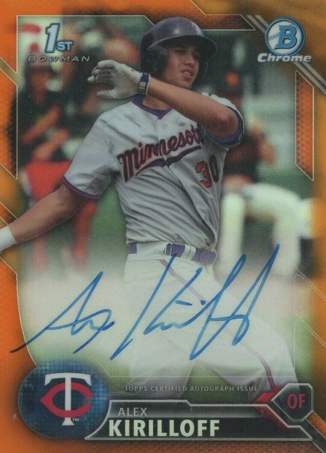 2016 Bowman Draft Chrome Draft Picks Autographs Alex Kirilloff #CDAAK Baseball Card