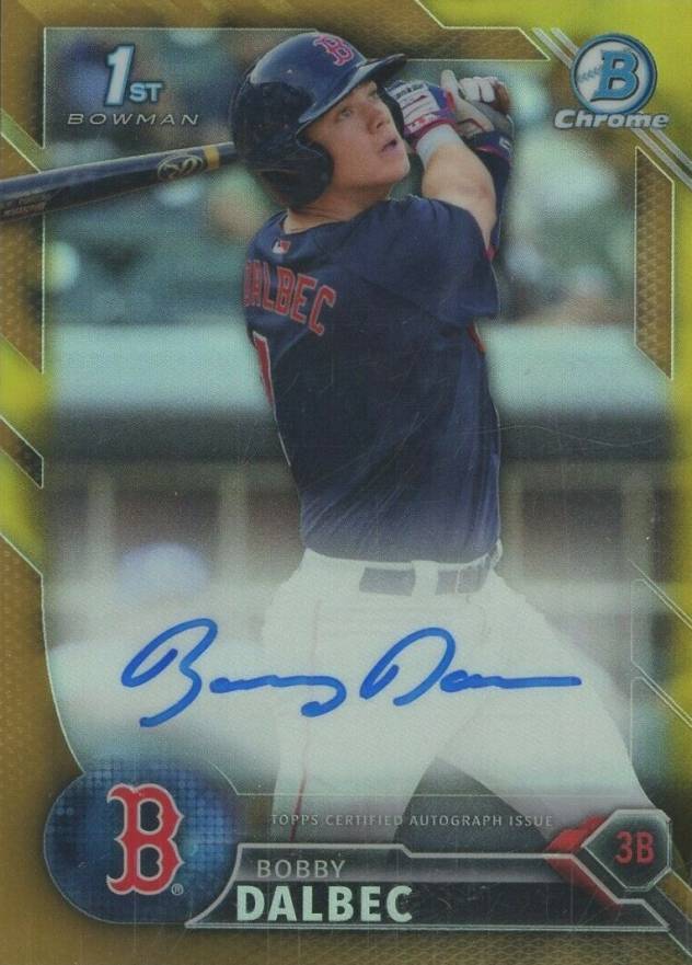 2016 Bowman Draft Chrome Draft Picks Autographs Bobby Dalbec #CDABD Baseball Card