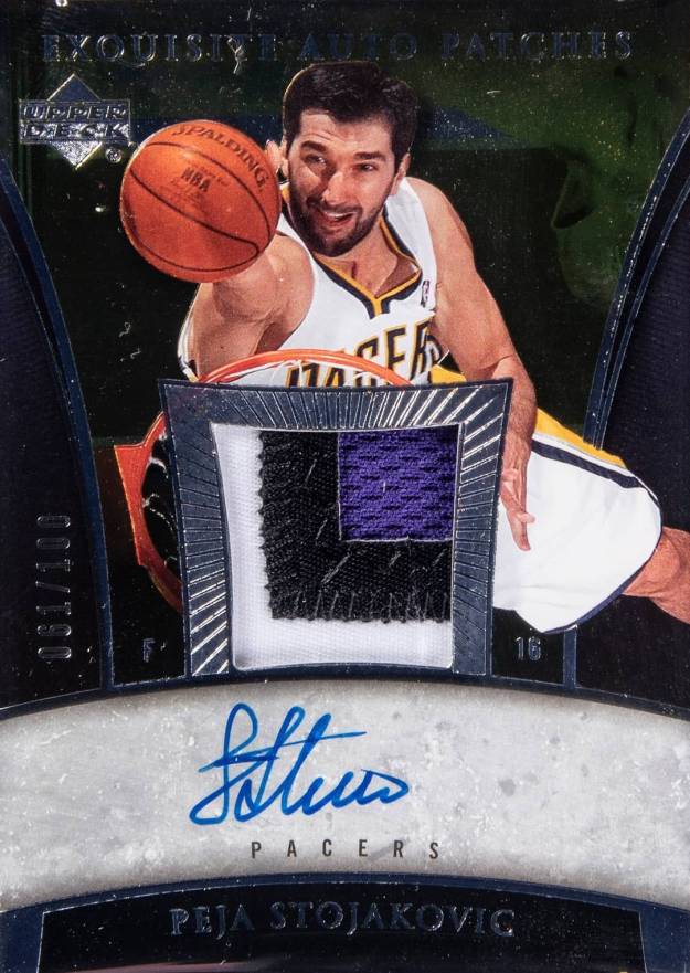 2005 Upper Deck Exquisite Collection Autograph Patches Peja Stojakovic #AP-PS Basketball Card