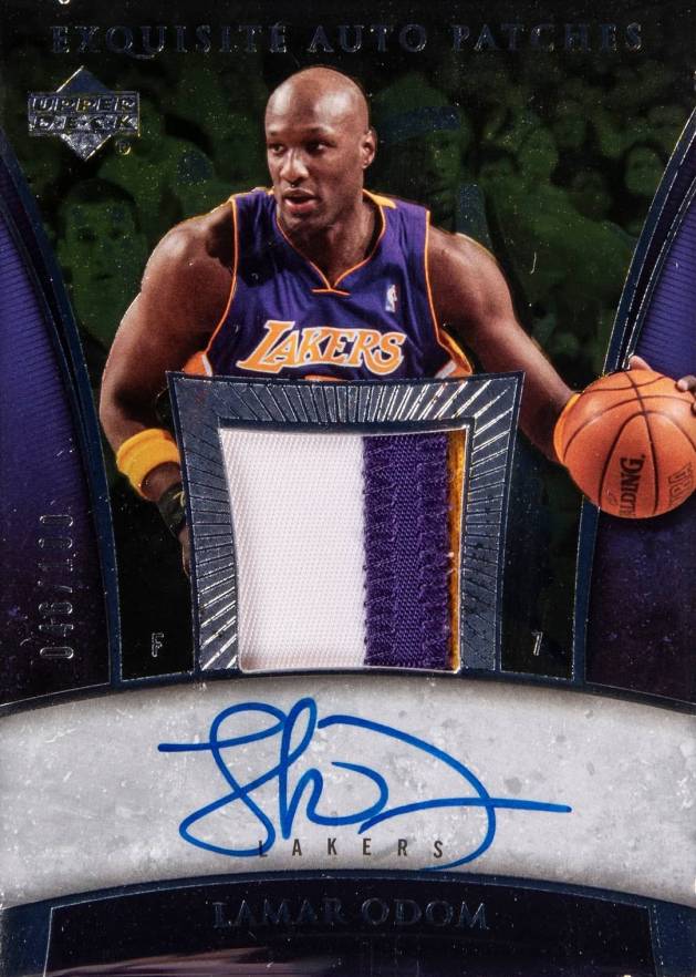 2005 Upper Deck Exquisite Collection Autograph Patches Lamar Odom #AP-LO Basketball Card