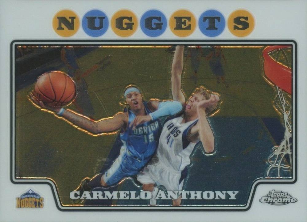 2008 Topps Chrome Carmelo Anthony #15 Basketball Card