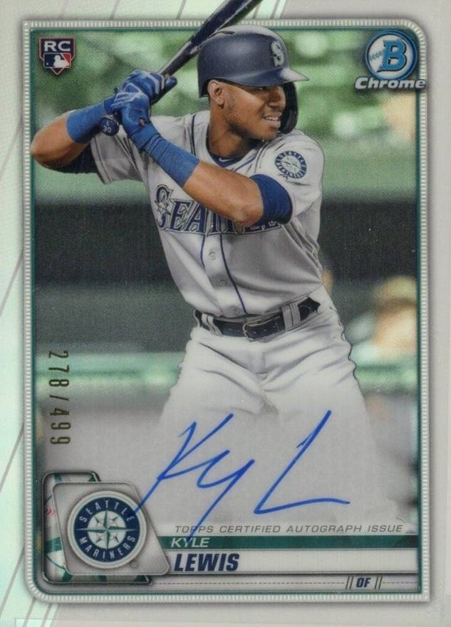 2020 Bowman Chrome Rookie Autographs Kyle Lewis #CRAKL Baseball Card