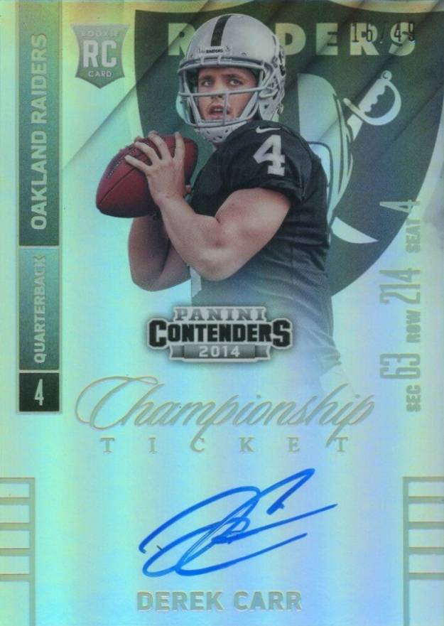 2014 Panini Contenders Derek Carr #214 Football Card