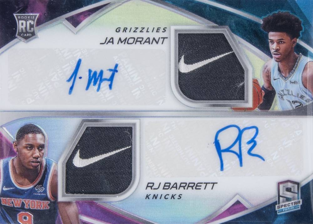 2019 Panini Spectra Rookie Dual Patch Autographs Ja Morant/RJ Barrett #RDPJR Basketball Card