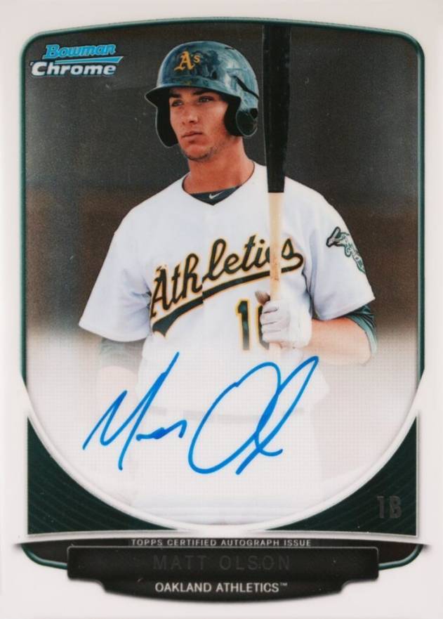 2013 Bowman Chrome Prospect Autograph Matt Olson #BCPMO Baseball Card