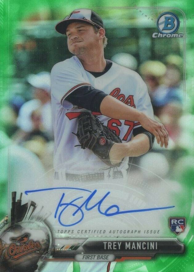 2017 Bowman Chrome Autograph Rookies Trey Mancini #TM Baseball Card