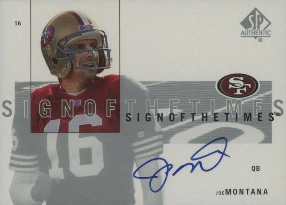 2001 SP Authentic Sign of the Times Joe Montana #JM Football Card