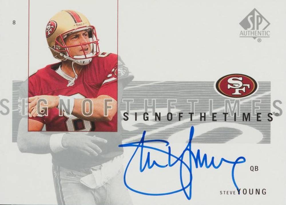 2001 SP Authentic Sign of the Times Steve Young #SY Football Card