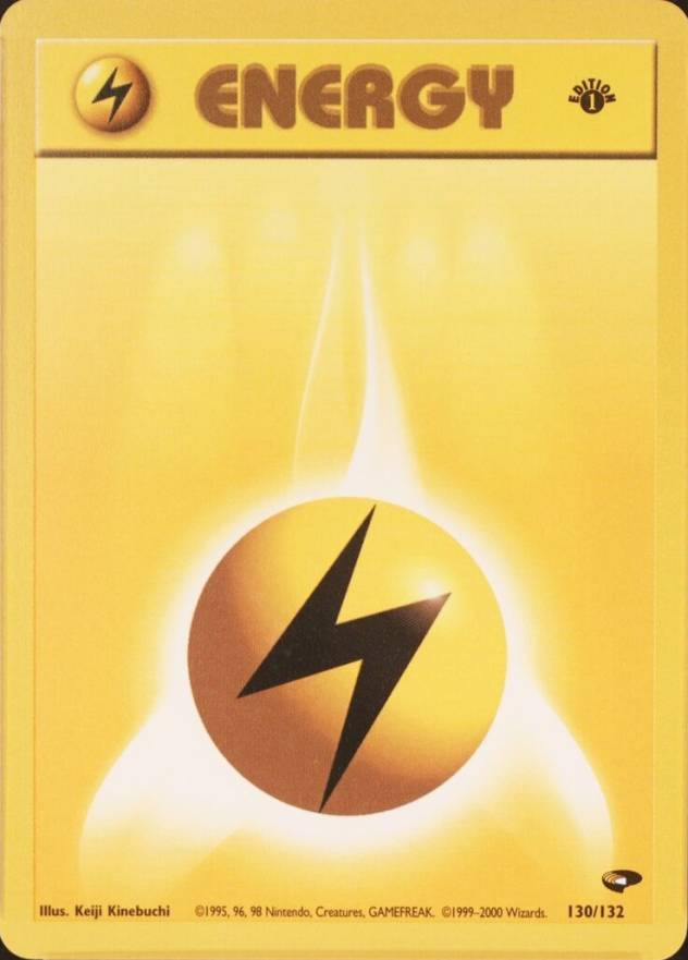 2000 Pokemon Gym Challenge Lightning Energy #130 TCG Card