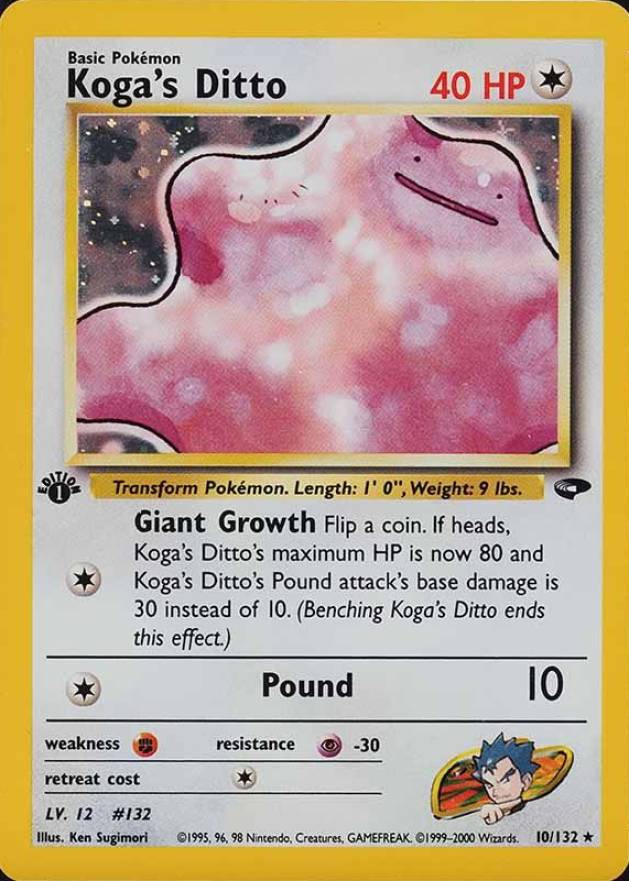 2000 Pokemon Gym Challenge Koga's Ditto #10 TCG Card