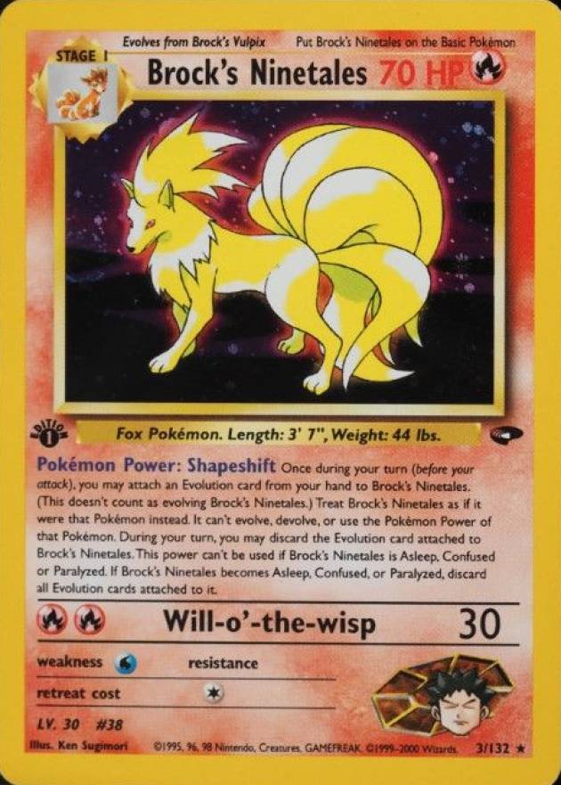 2000 Pokemon Gym Challenge Brock's Ninetales #3 TCG Card