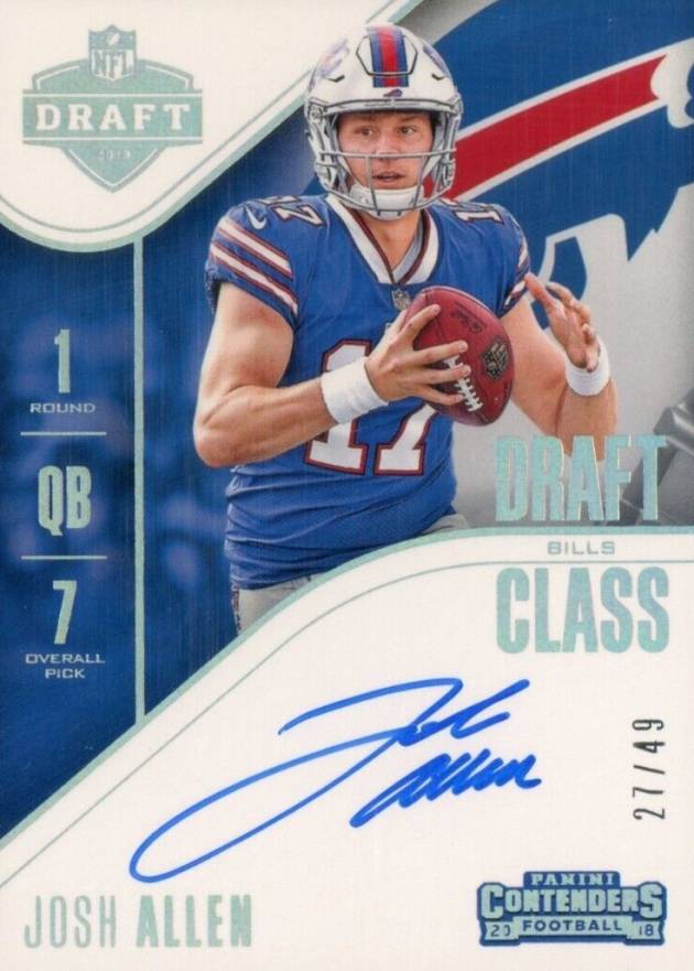 2018 Panini Contenders Draft Class RPS Autographs Josh Allen #DCAJA Football Card