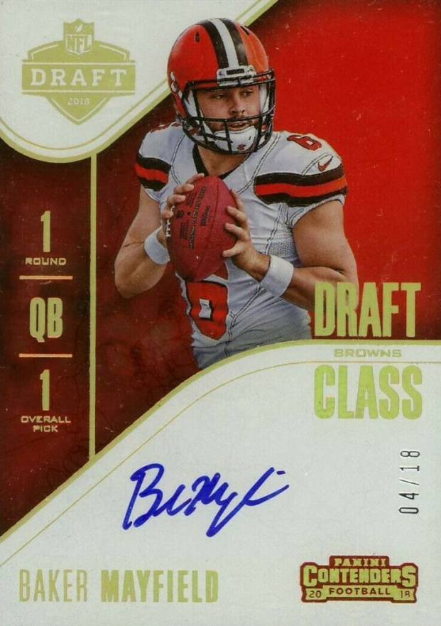 2018 Panini Contenders Draft Class RPS Autographs Baker Mayfield #DCABM Football Card