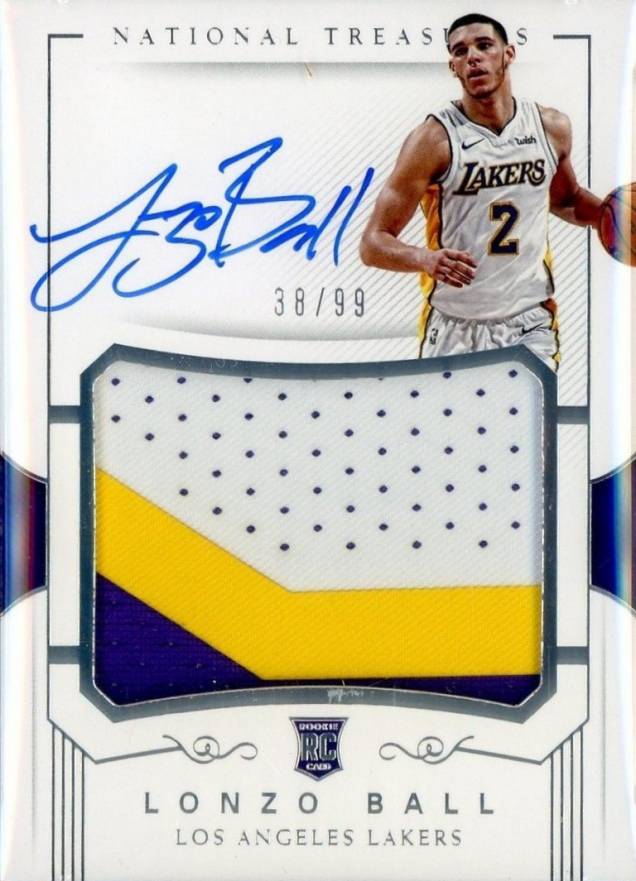 2017 Panini National Treasures Lonzo Ball #102 Basketball Card