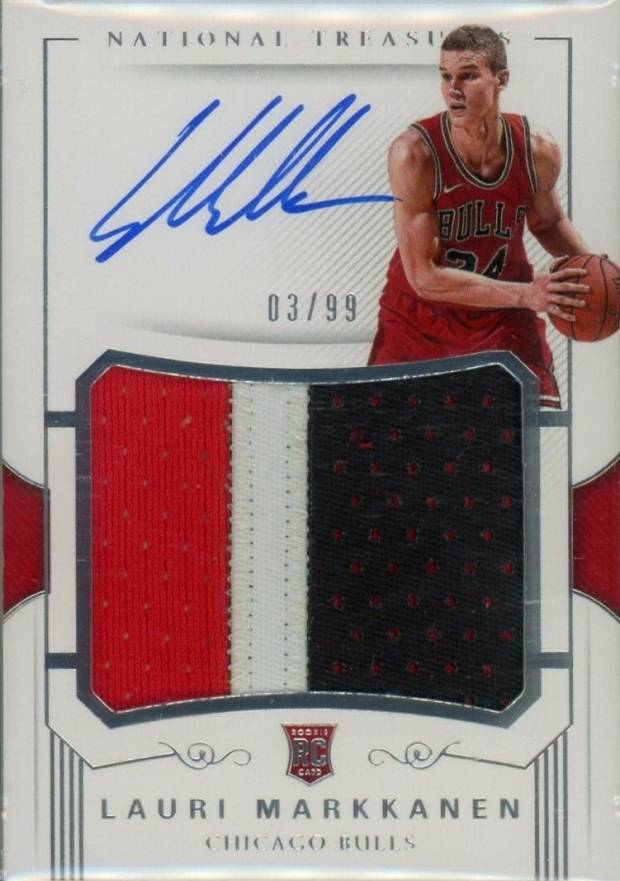 2017 Panini National Treasures Lauri Markkanen #107 Basketball Card