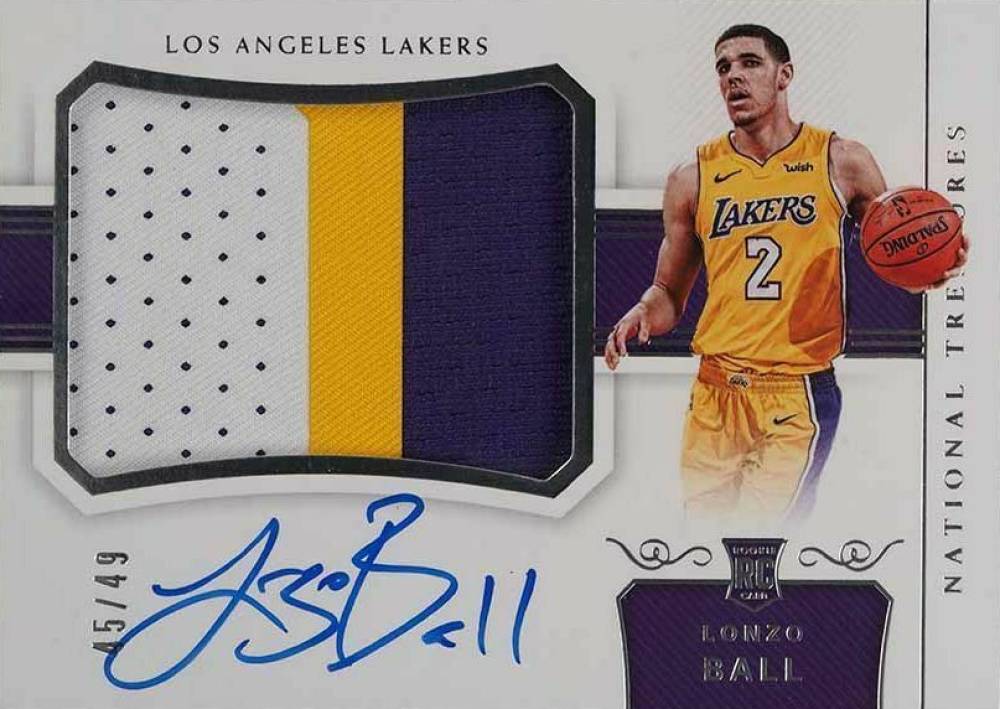 2017 Panini National Treasures Lonzo Ball #102 Basketball Card